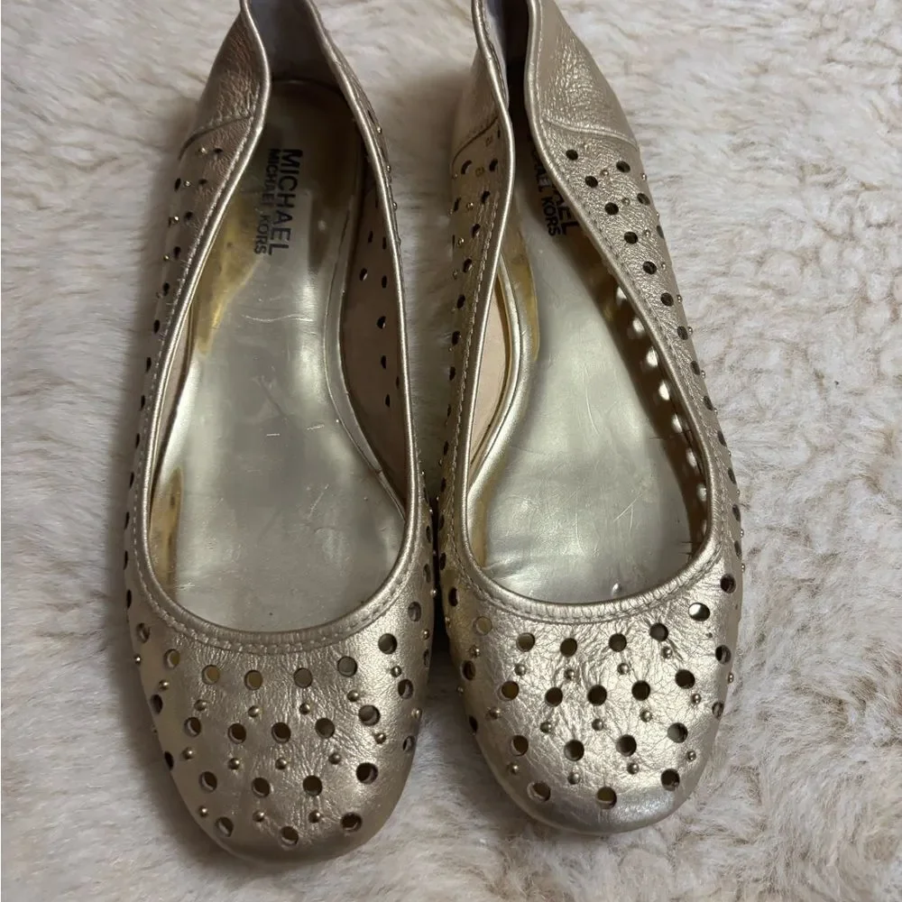 Michael Kors Gold Studded Ballet Flats